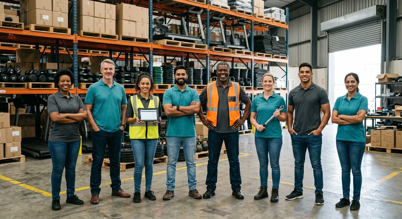 The Matrix Fitness South Africa team at their Benoni fulfilment and distribution centre