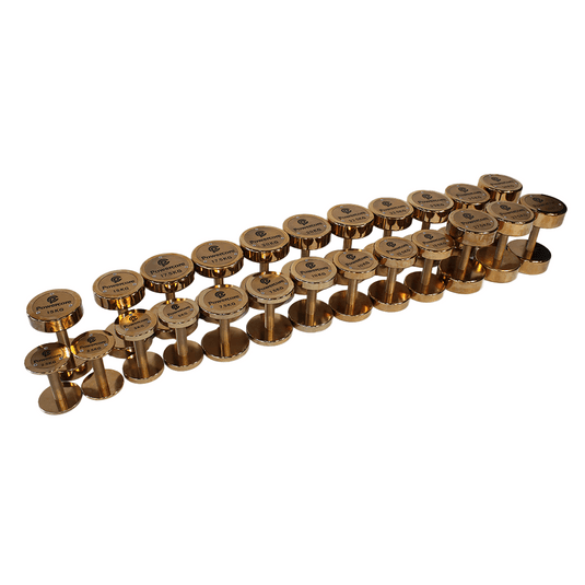Powercore Rose Gold Electroplated Steel Dumbbell Set - 12 Pairs (2.5kg-30kg), additional view 2 available at Veltron Fitness