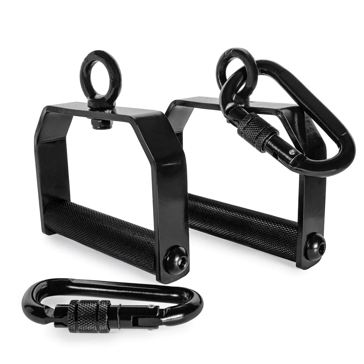 360° Rotating Handles - Knurled with Heavy-Duty Carabiner available at Veltron Fitness