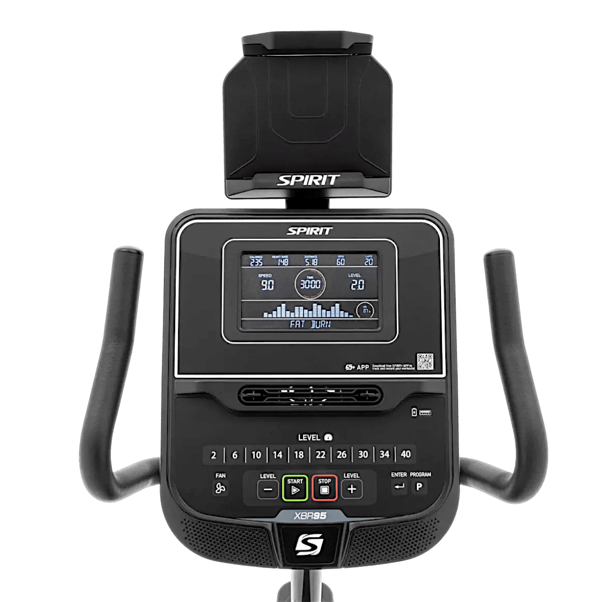Spirit XBR95 Recumbent Bike, additional view 2 available at Veltron Fitness